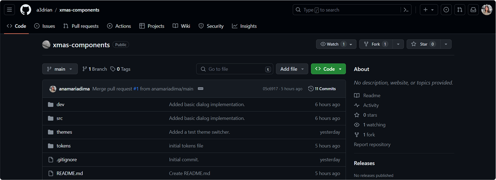 Screenshot from Github